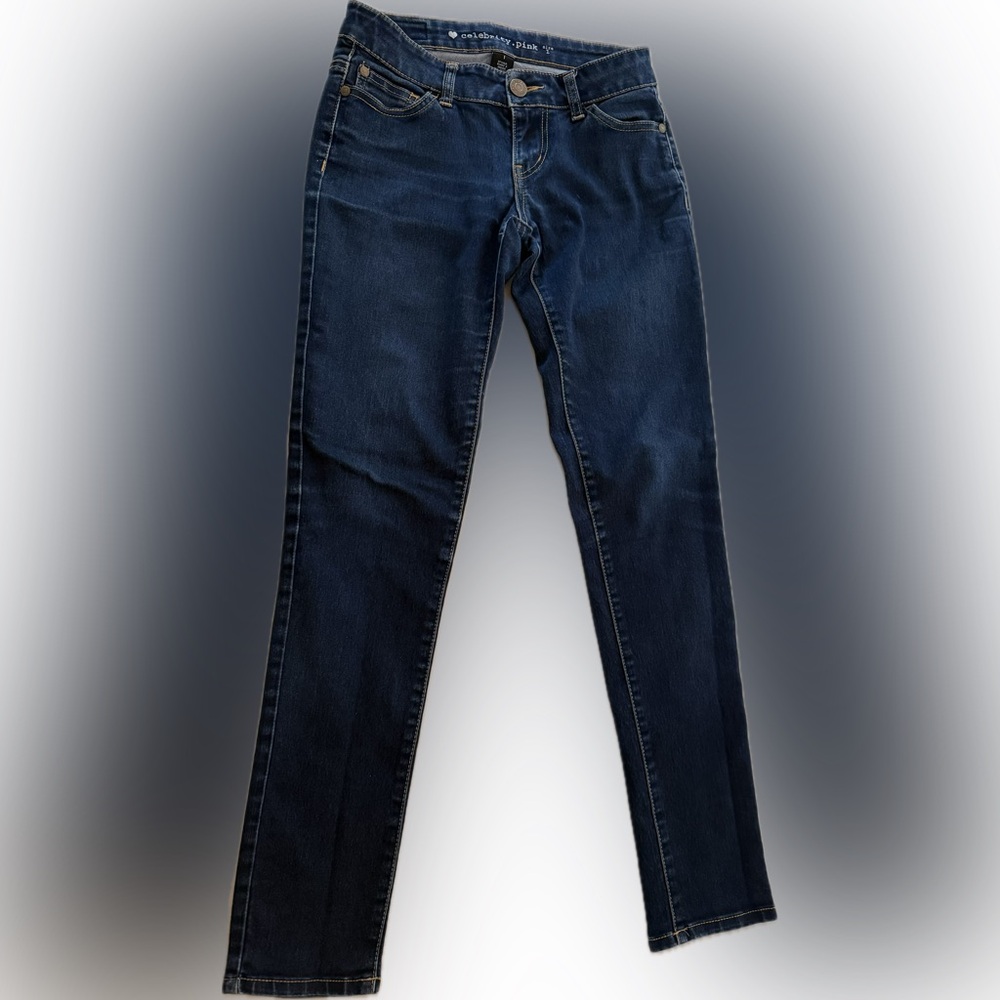 Celebrity Pink Blue Skinny Jeans Sleek Fit